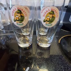 4 Birra Moretti Pint Glasses