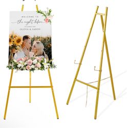 3 Gold Metal Display Easel Stand