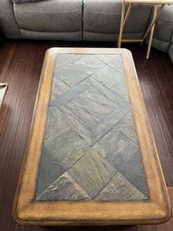 Coffee Table - Wood with slate top