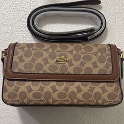 Coach Tan and Brown Crossbody Bag