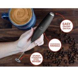 Zulay Milk Frother for Coffee with Upgraded Titanium Motor - Handheld Frother Electric Whisk, Milk Foamer, Mini Blender and Electric Mixer Coffee Frot