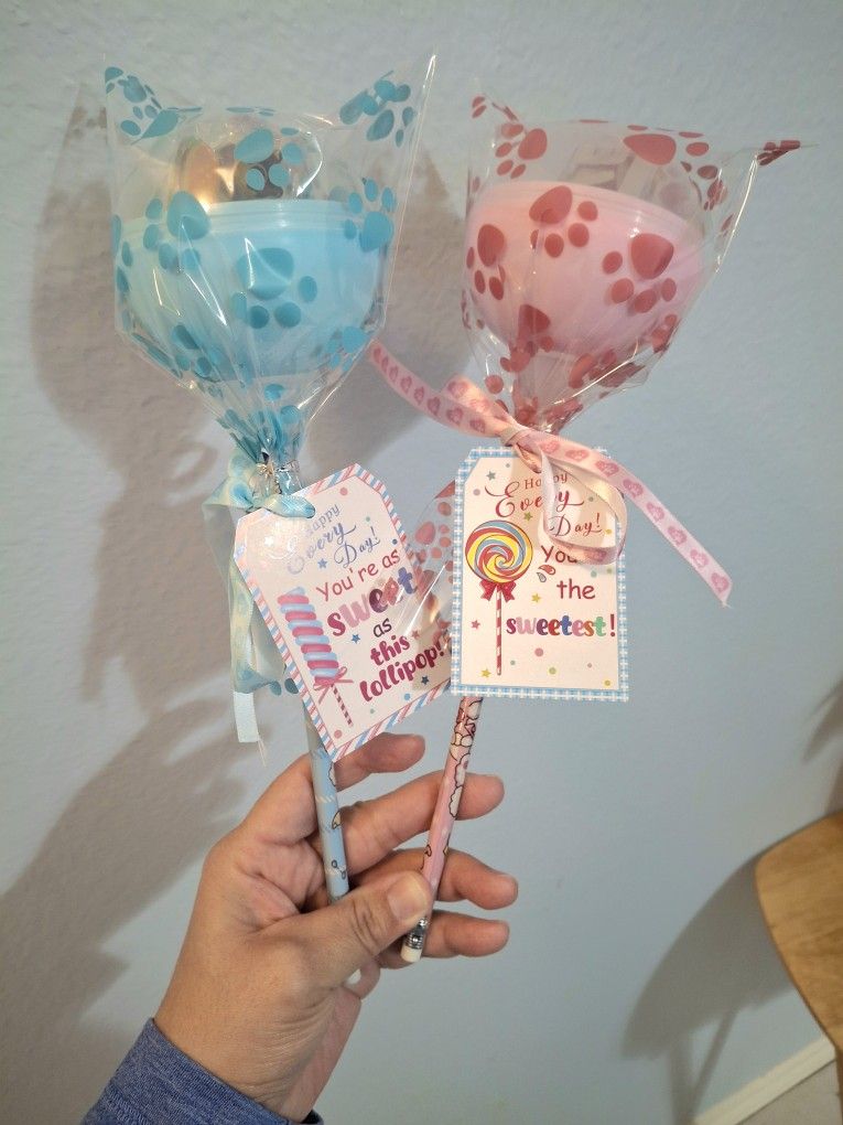 Cute Lollipop Pencil Gift Set- Pink & Blue