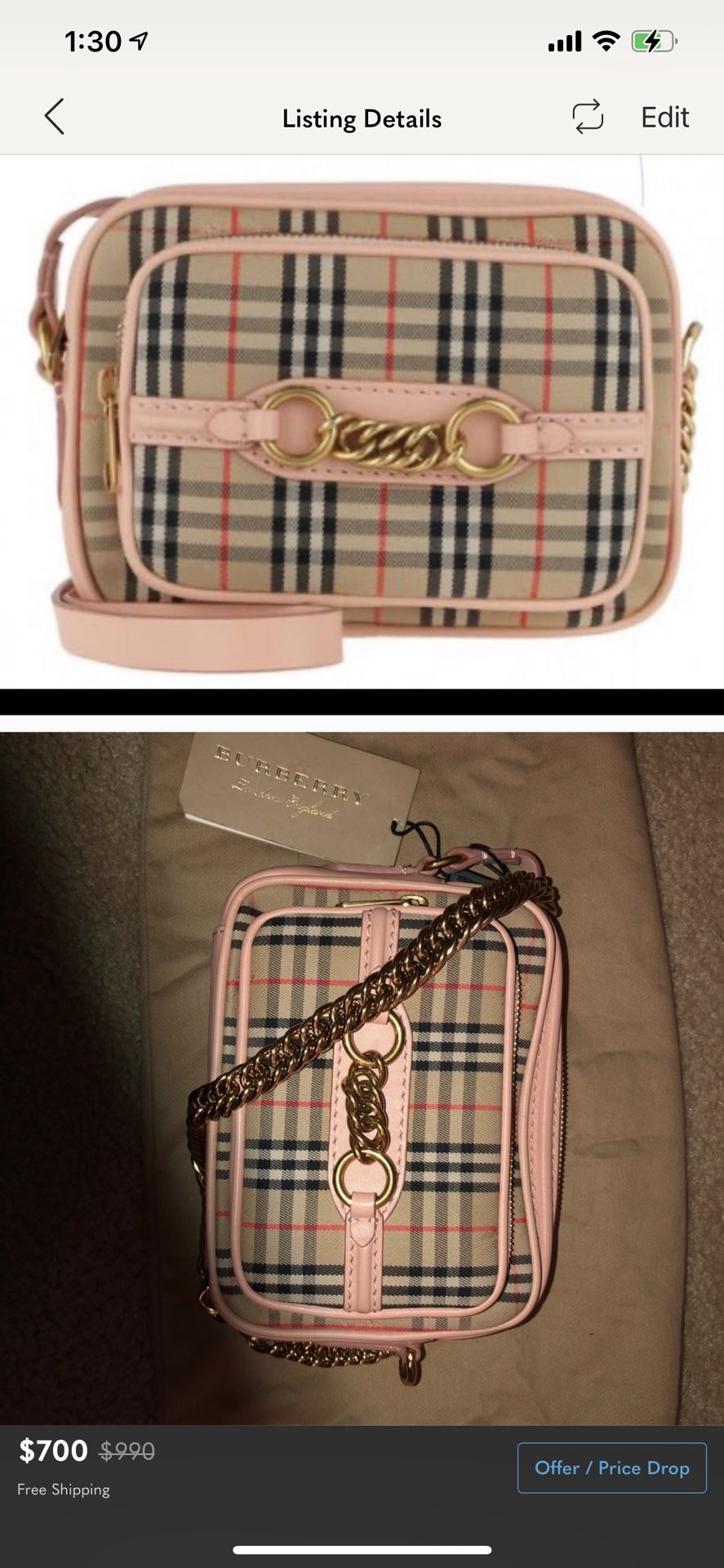 Burberry Check link Bag