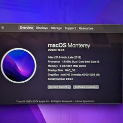 iMac (21.5 Inch, Late 2015)