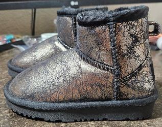 Dream Pairs Boots Children 8 Snow Black Metal Pull On Comfort Ankle Top Casual