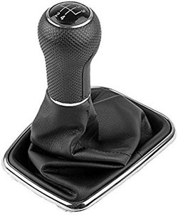 ONEVER 5-speed shifter for cars with dust-proof faux leather cover, for VW Golf Bora Jetta GTi MK4, black color