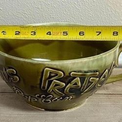 Vintage Green Snack Oversized Cup Bowl Popcorn Pretzels Nuts just $5 