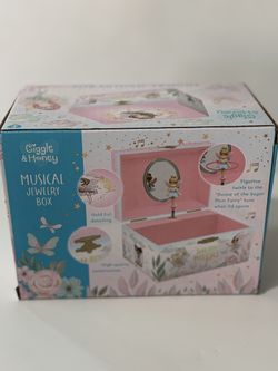 Musical Jewelry Box Pink With Sparkly Rainbow Glitter
