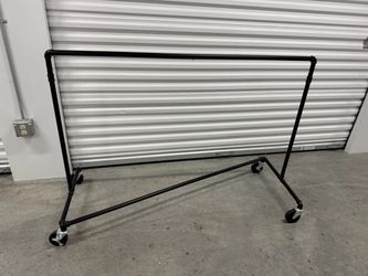 Industrial Pipe Clothing Rack on Wheels – 64” Wide
