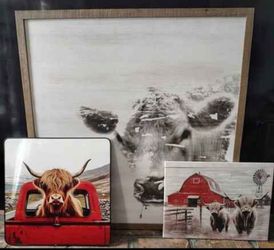 Highland Cow Rustic Farmhouse Decor