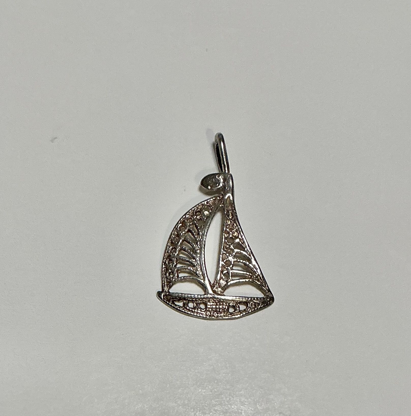 Sterling Silver Sailboat Pendant/Charm. Vintage Nautical Sailing