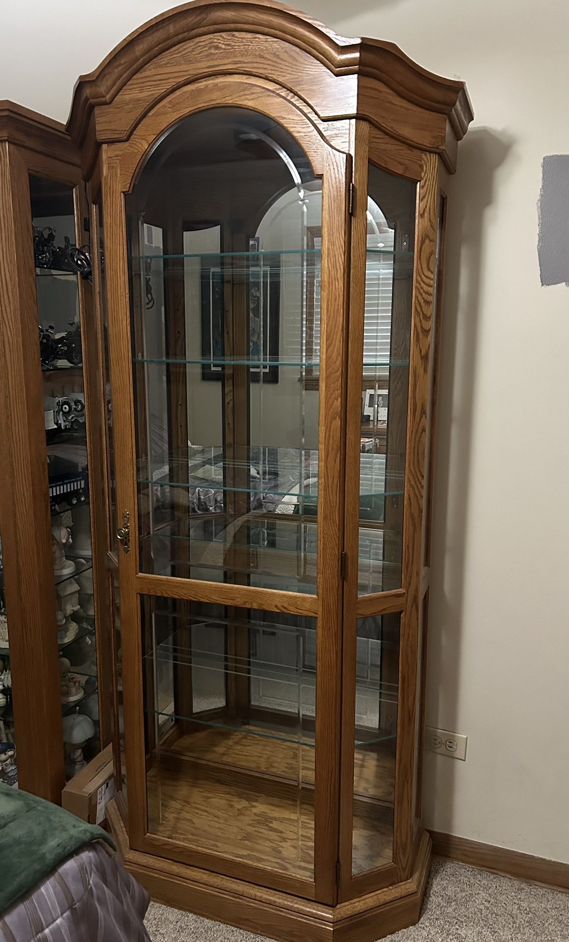 Solid Oak Curio Cabinet