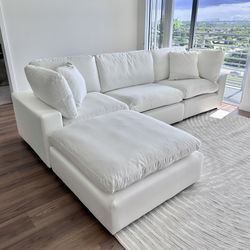 New White Sectional Cloud Couch Sofa