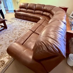 Brown Leather Sectional