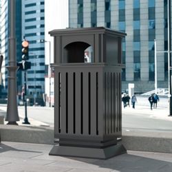2 BEAMNOVA Black Trash Can Outdoor 