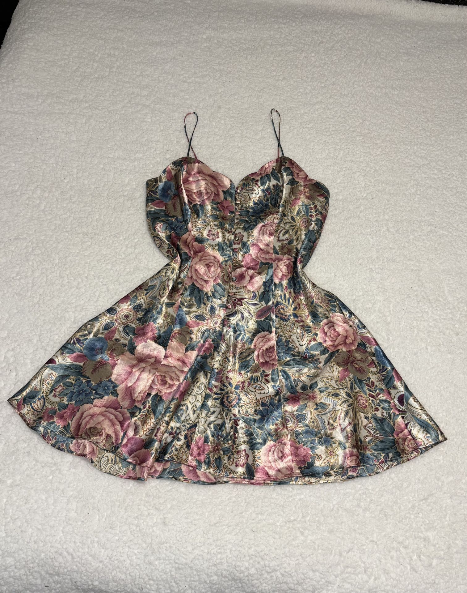 Victoria’s Secret Vintage Gold Label Floral Silky Slip Nightgown