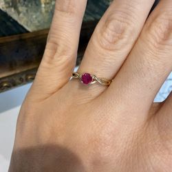 14K Yellow Gold Natural Ruby Ring 