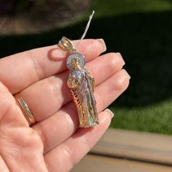 10k Tri-Color San Judas Pendant 