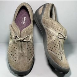 Clarks Privo Tequini Slip-On Brown Suede Flats Driving Mocs Sneaker Shoe size 5M