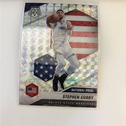 STEPHEN CURRY #(contact info removed)-21 PANINI MOSAIC WARRIORS NATIONAL PRIDE SILVER