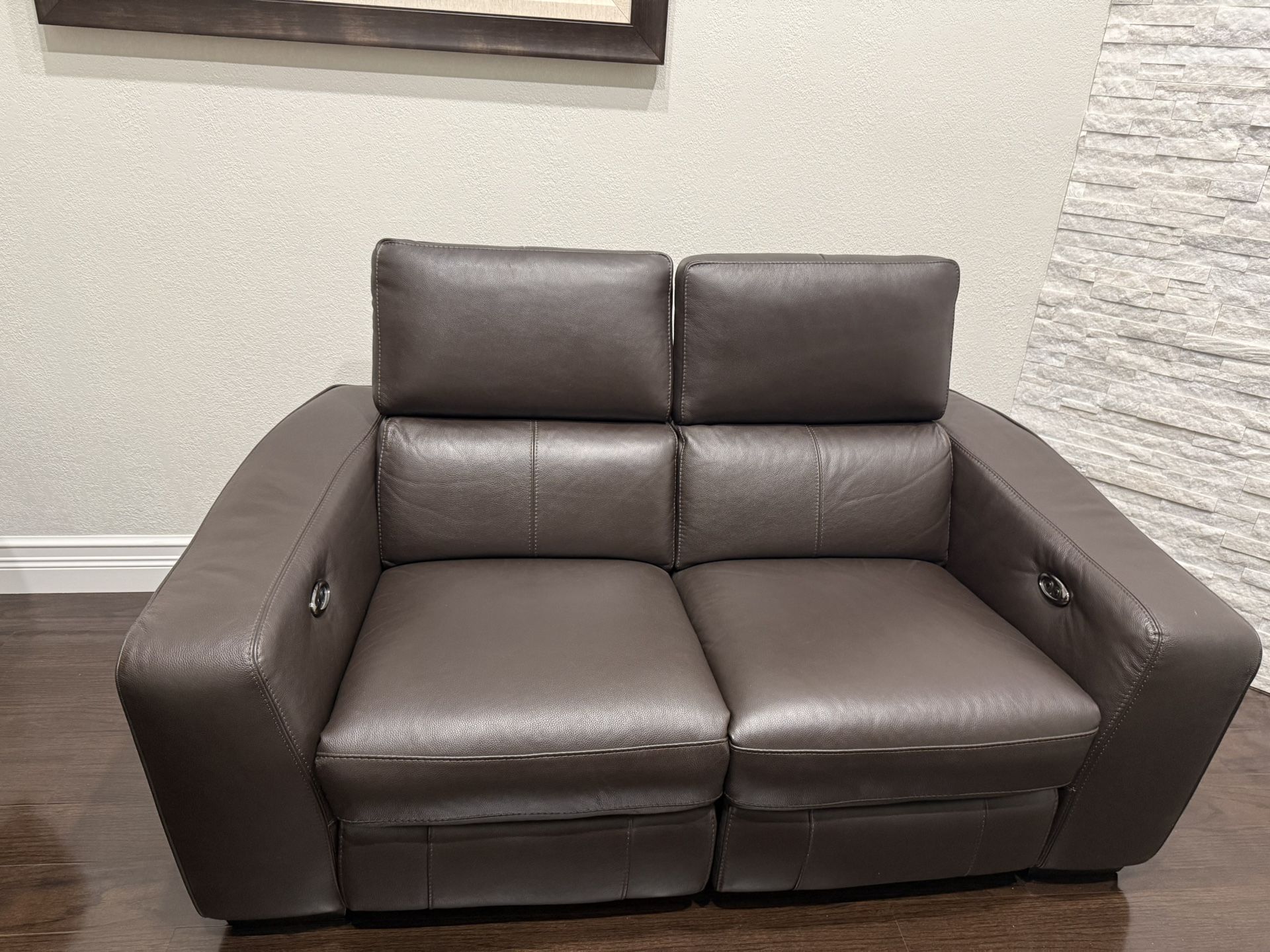Brown Leather loveseat