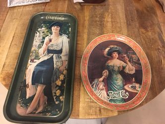 Vintage Coca Cola and Pepsi tray