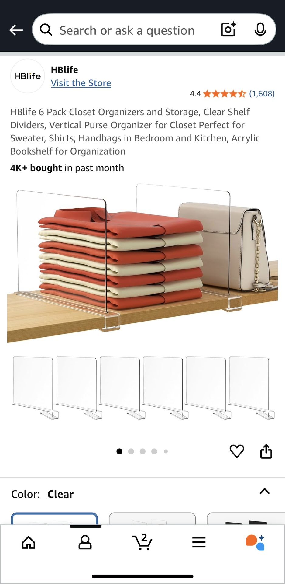 Brand New Clear Shelf Organizers