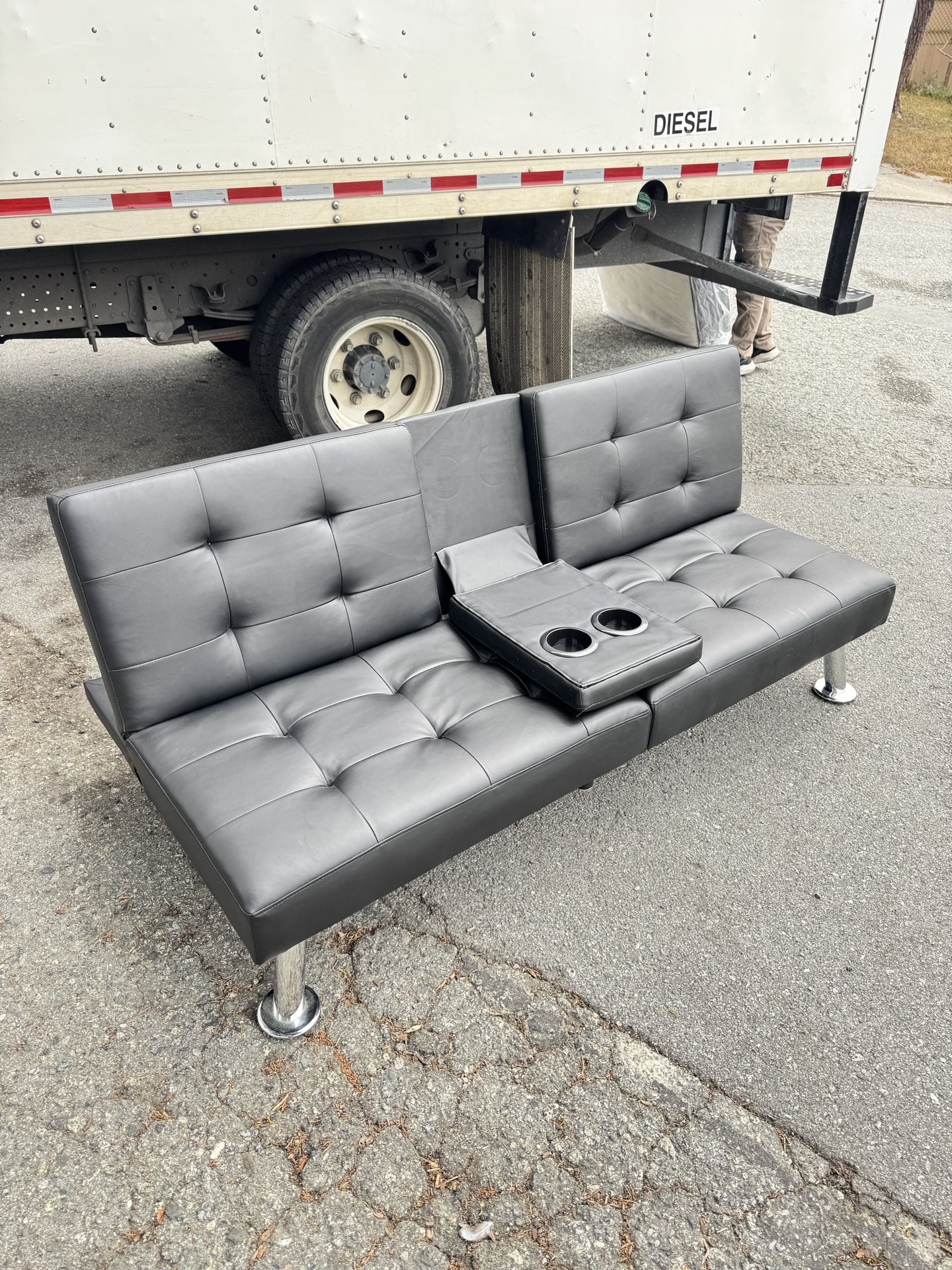 Leather Futon Sofa Bed