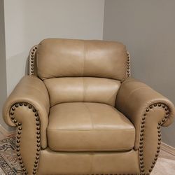 Austin Leather Armchair Ivory Color 