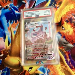 2021 POKEMON SWORD & SHIELD FUSION STRIKE #270 FA/ESPEON VMAX FUSION STRIKE-SECRET PSA 10 