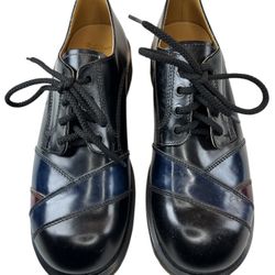 Dr. Martens Oxford Colorblock Leather Lace-Up Dress Shoes Black Navy Burgundy