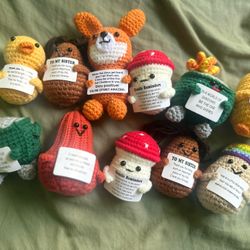 crochet 🧶 Emotional Support positive message plushie