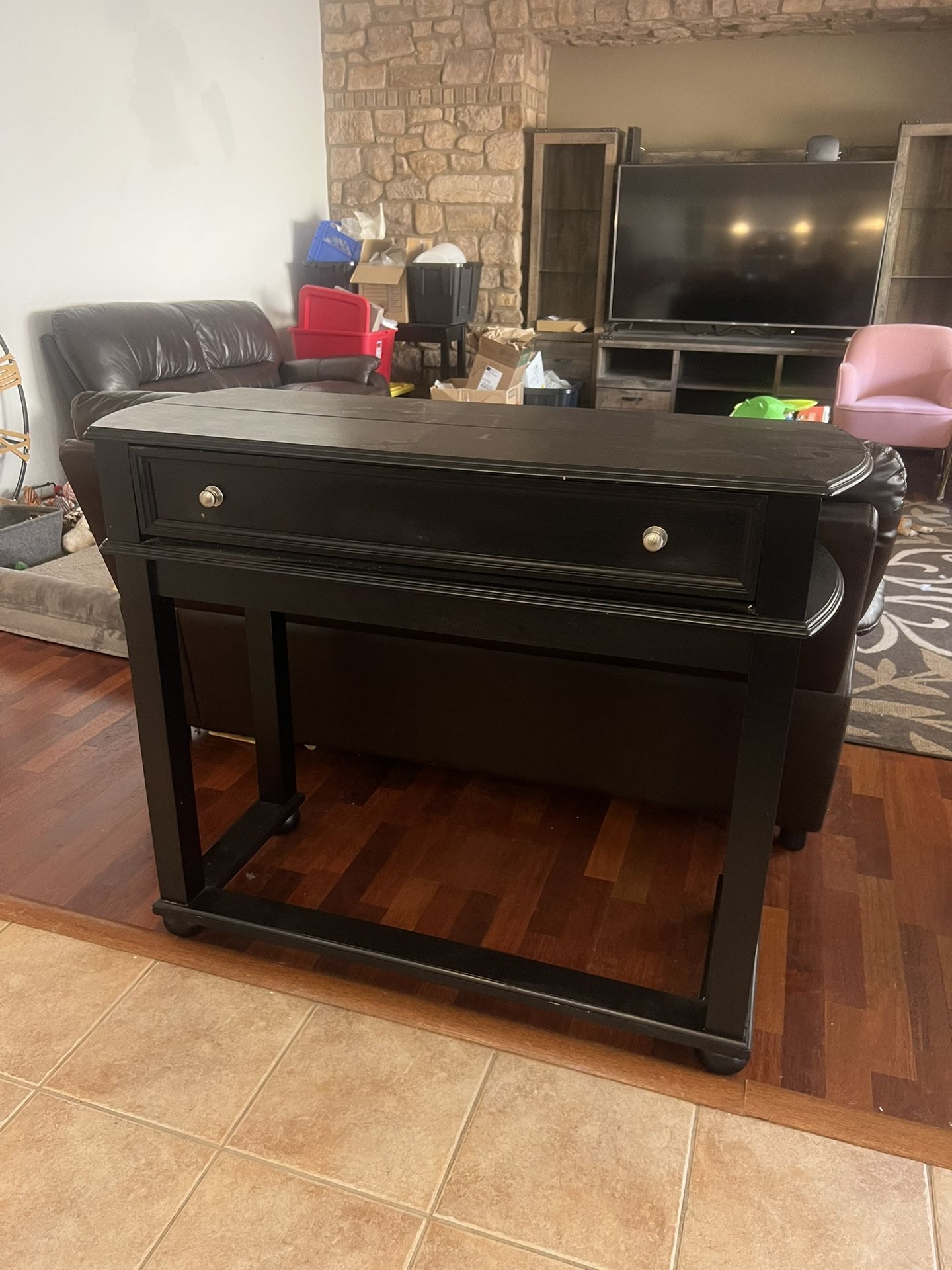 Ashley Furniture Carlyle Black Accent Desk – Solid Wood, Classic Design