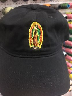 Virgen themed Guadalupe hat.