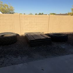 Stall Mat & Tires - Garage Gym