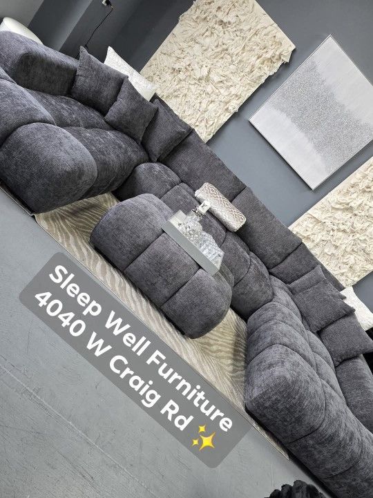 ✨️ 12ft Double Chaise Sectional Sofa ✨️ Furniture Queen Bedrooms, Dining Avail