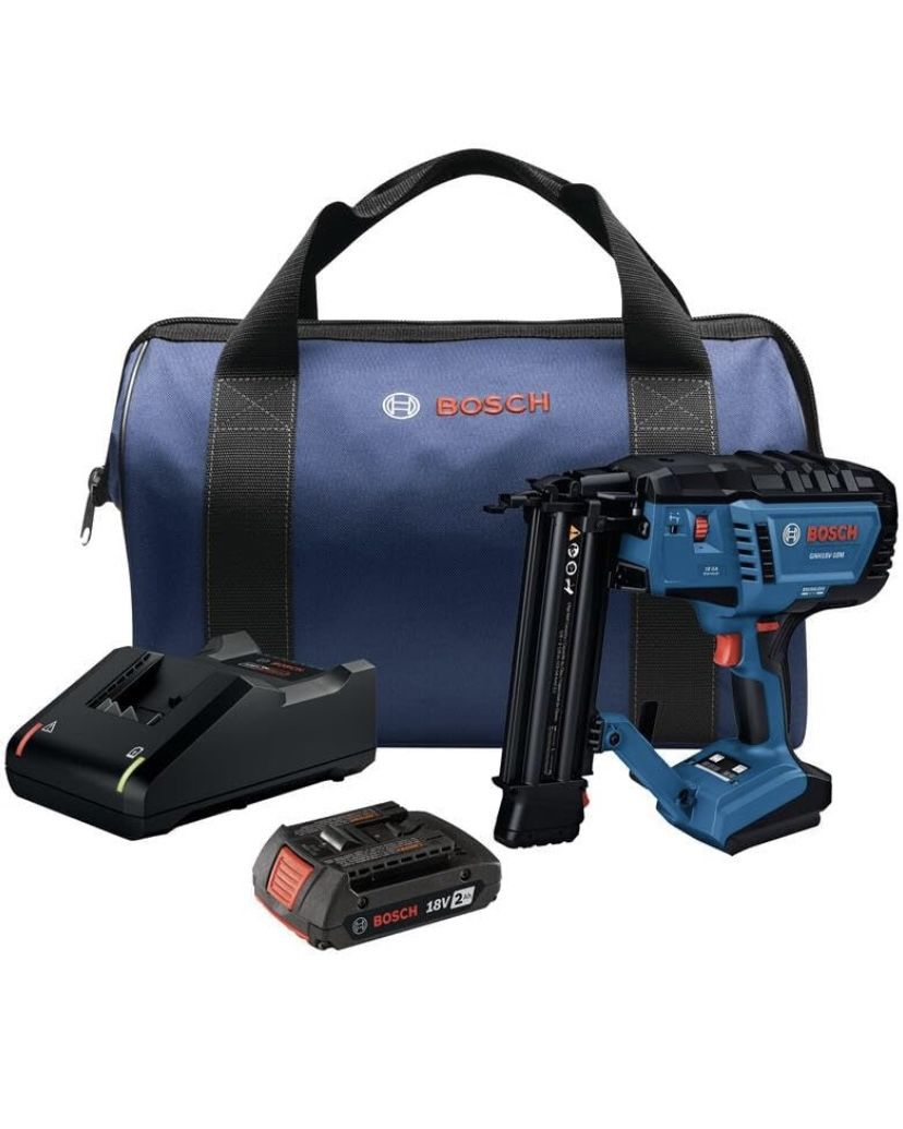 18-Gauge Brad Nailer Kit with 2Ah Battery and Charger - Cordless, Efficient, and Precise