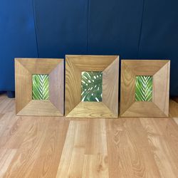 Picture Frames Wood Glass Beautiful  Three Piece Set