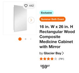 16 x 24in Rectangular Wood Composite Medicine Cabinet