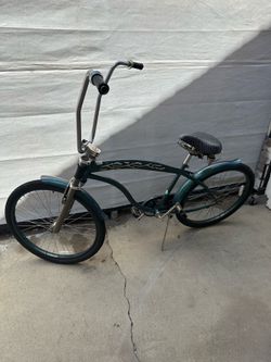 Green line beach cruiser bike