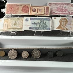 Foreign Coin And Paper Currency Collection 
