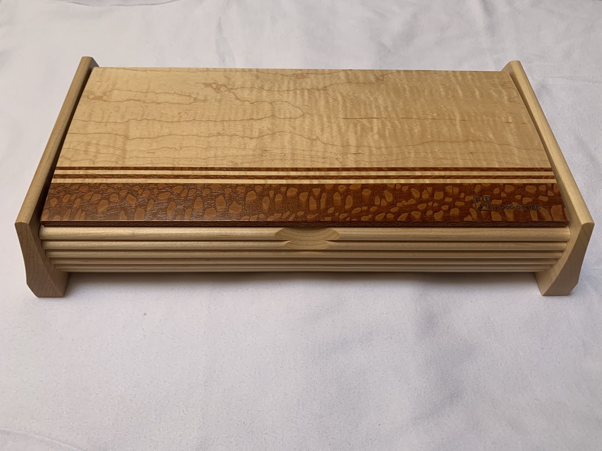 Japanese Style Handcrafted Wooden Jewelry Box - Lace Wood (Made in USA)