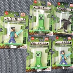Minecraft Micro Figures Bundle - Brand New (Ender Dragon, Steve & Creepers)