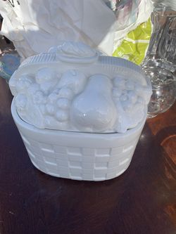English White Ironstone Container