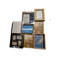 Lot of 8 Assorted Picture Frames 5x7  4x6 Wood  Metal Gold  Acrylic Plastic New