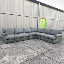 Large Cindy Crawford Gray Sectional Couch