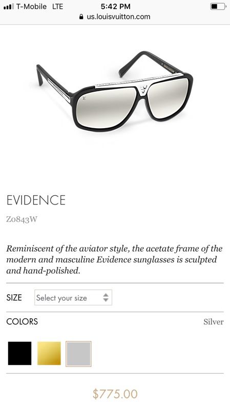 Louis Vuitton, Accessories, Authentic Louis Vuitton Evidence Aviator  Sunglass