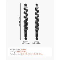 6& Rear Shock Absorber Strut Assembly, 2Pcs Shock and Strut Assembly with Coil Spring, Fit 2000-2006 Chevrolet Suburban 1500, 2000-2006 Chevrolet Taho