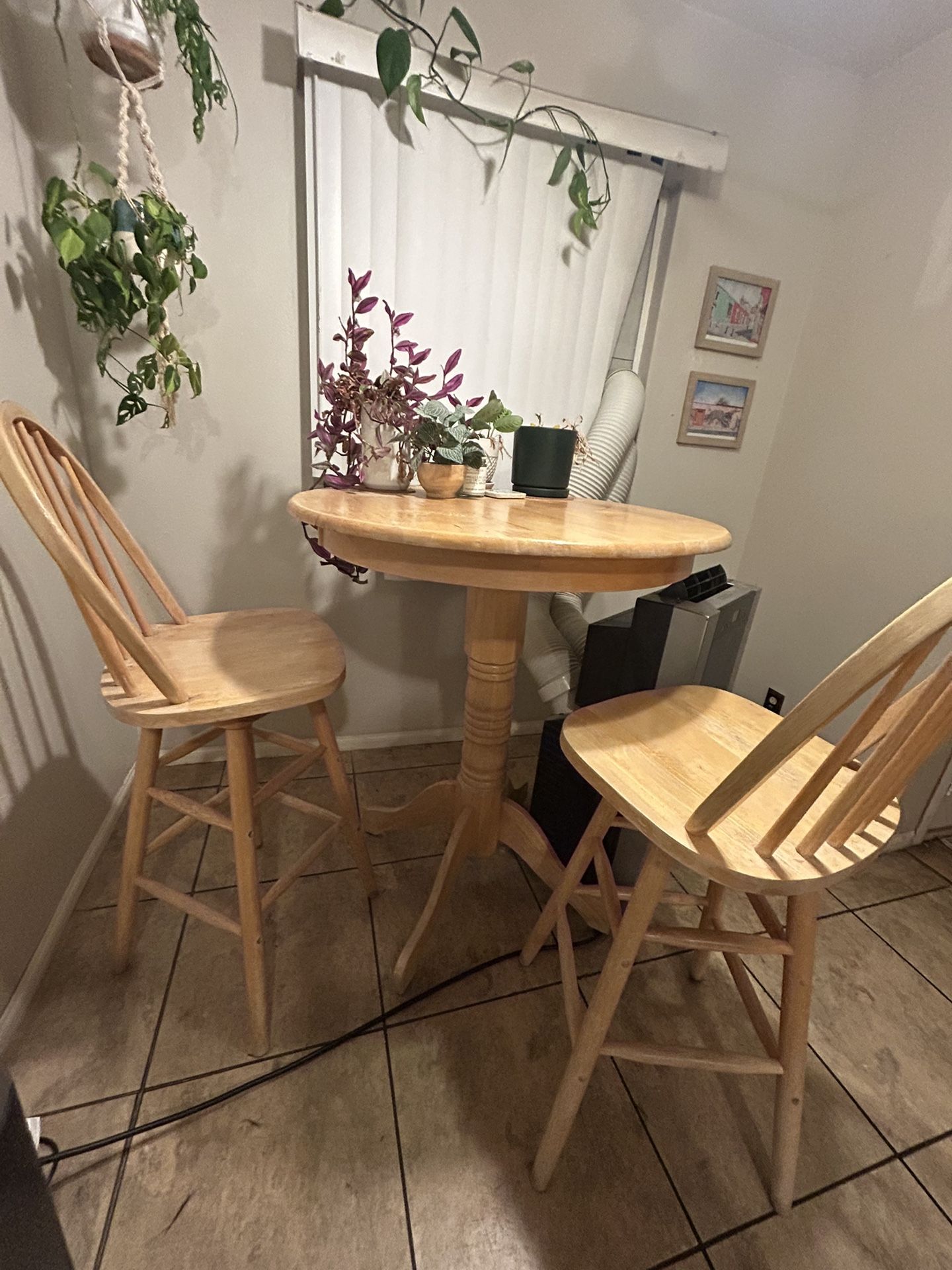 Table Set And Swivel Chairs