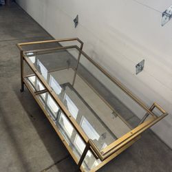 Gold Glass Coffee Table 